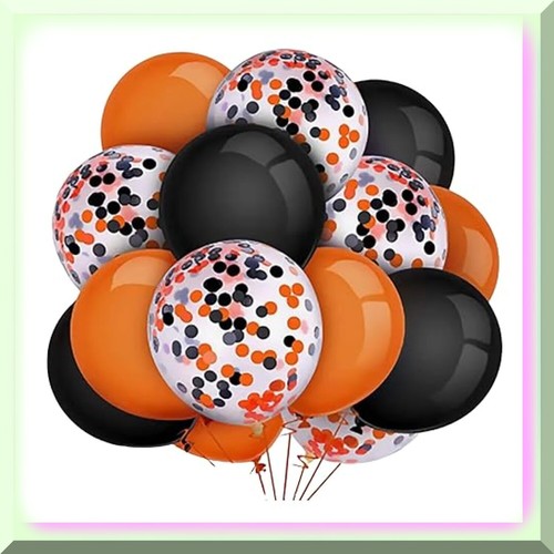 Confetti Burst Party Balloon Set - Vibrant Orange & Black 18" Balloons - Perfect - Bild 7 von 7