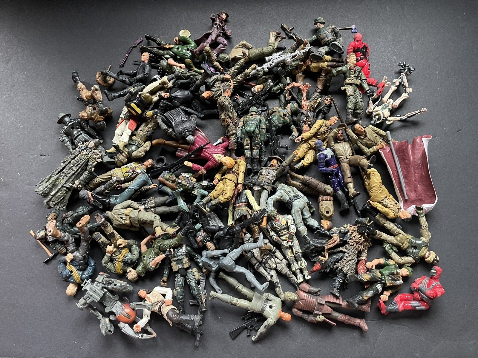 Military Star Wars Army Action Figure & Weapons Lot Fodder GI Joe 3.75