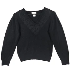 Vtg SPICE OF LIFE Beaded Pullover Sweater Silk Nylon Angora Size M Whimsigoth