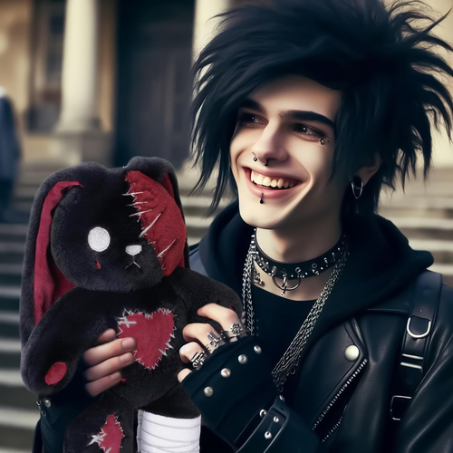 PHITECUS Scary Goth Bunny Plush-Creepy Emo Rabbit Stuffed Animal-Horror Plushie - Picture 6 of 12