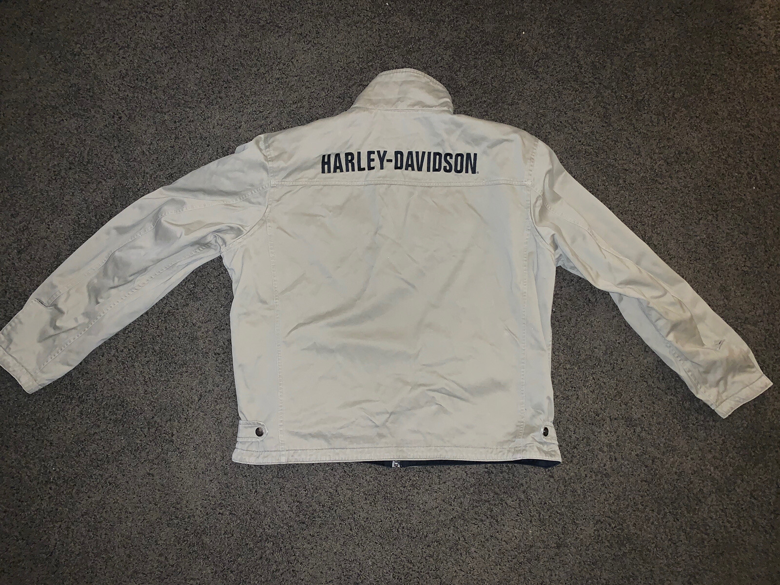 HARLEY DAVIDSON Mens Reversible Coat Jacket Size XL Midweight Tan/Black