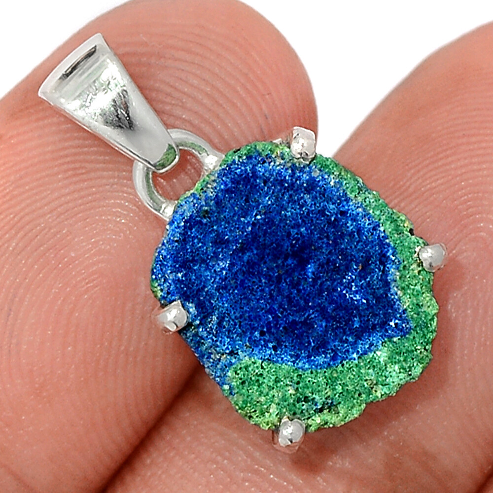 Natural Utah Azurite & Malachite Stalactite 925 Silver Pendant Jewelry CP53327 eBay