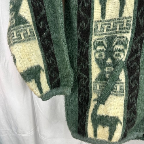 Vintage Alpaca Wool Cardigan With Hood & Button Front By Tejidos Atahualpa - Picture 2 of 7