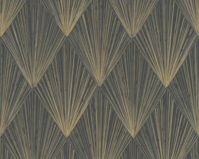 Ava New York Metropolitan Stories Gold Metallic Print Schwarz Vinyltapete