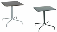 TAVOLO TAVOLINO QUADRATO CON PIEDE CENTRALE PER BAR BISTROT IN ALLUMINIO (20959)