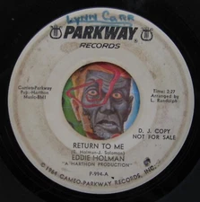 HEAR Eddie Holman 45 Return To me / Stay Mine R&B northern soul promo