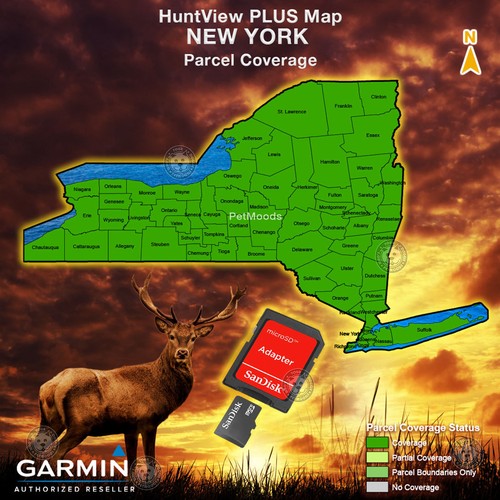 Garmin HuntView PLUS Mapa NUEVA YORK - MicroSD Ojo de Pájaro Imágenes de Satélite 24K Caza - Imagen 4 de 7