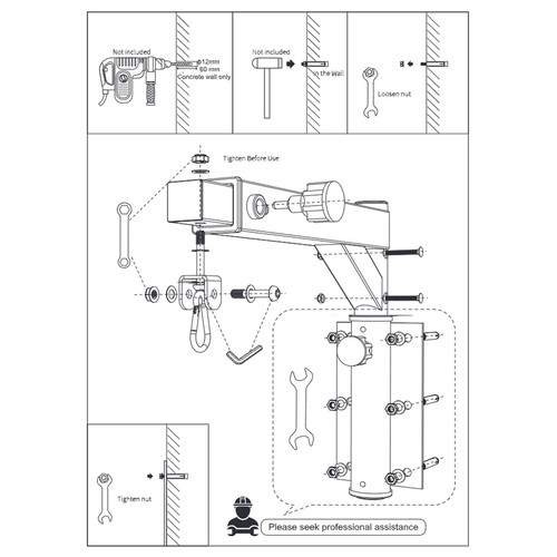 Wall-Mounted Heavy Bag Hanger with Adjustable Bracket for Home Gym Black - Picture 17 of 21