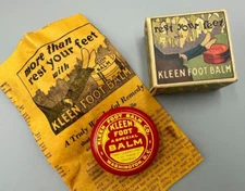 Vintage KLEEN FOOT BALM Drug TIN Original Box Vintage Advertising