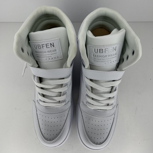 UBFEN White Leather High-Top Lace-Up Sneaker EU Size 40 Women's Size 8.5 NewWT - Picture 5 of 9