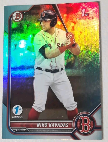 2022 Bowman 1st Edition Sky Blue Foil Parallel Niko Kavadas #BPPF-68 Red Sox