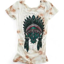 New Women's Affliction Black Label Ancient Rain Crystal Wash Tee T-Shirt XS-XL