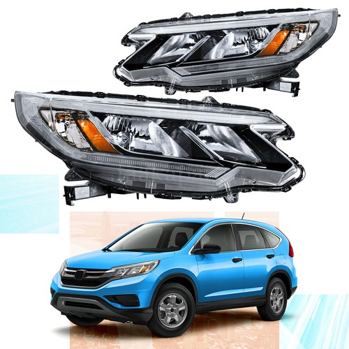 For 2015 2016 Honda CRV CRV Black Headlights Headlamps Assembly W/ LED