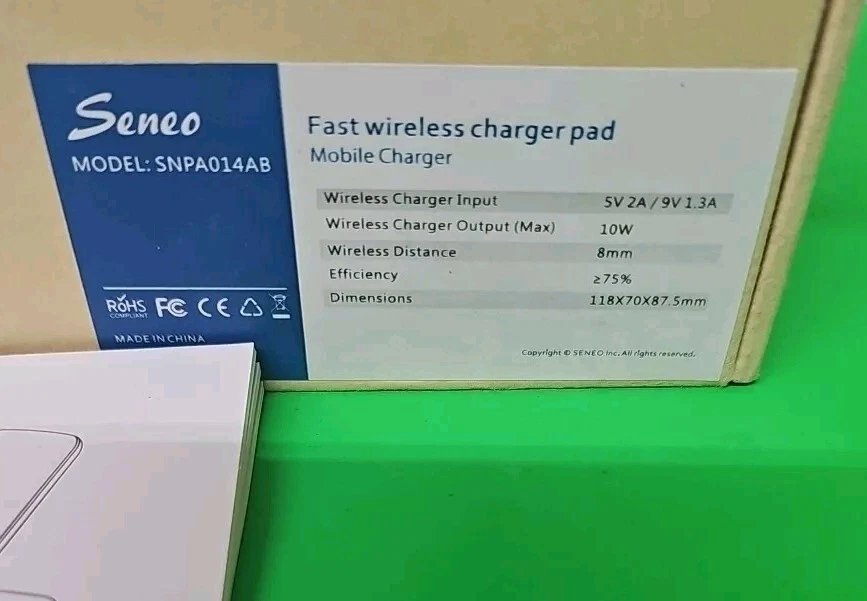 Nuevo Soporte Cargador Inalámbrico Rápido Seneo SNPA014AB, 10w Foto 2 de 2