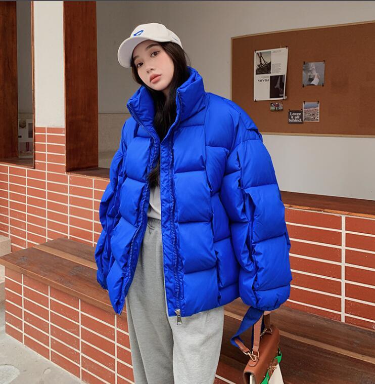 Women's Fashion Stand Collar Weave Loose Padded Puffer Women's Fashion Stand Collar Weave Loose Padded Puffer
