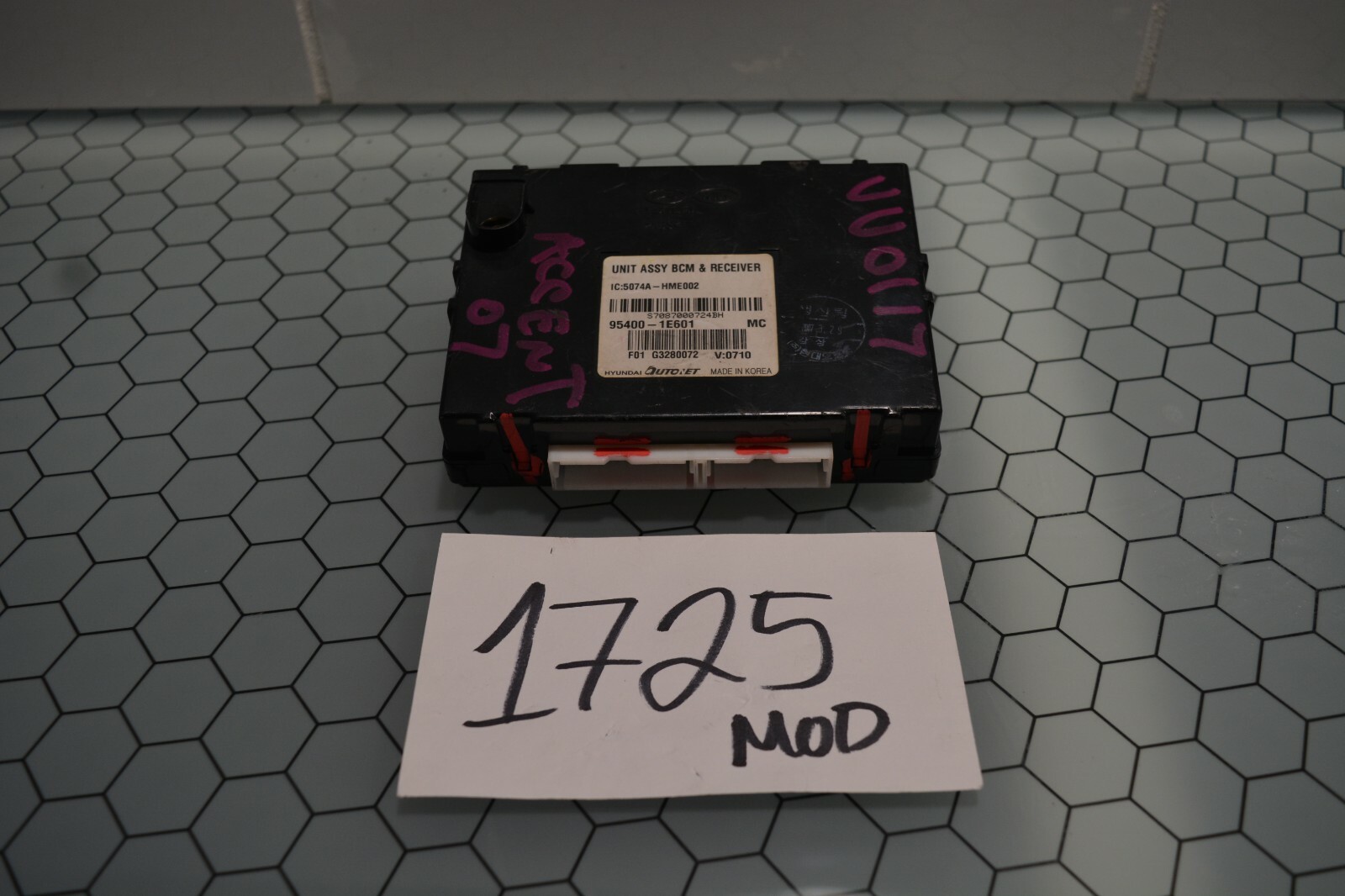 2007 Hyundai Accent 1.6L Body Control Module Computer #1725-MOD 