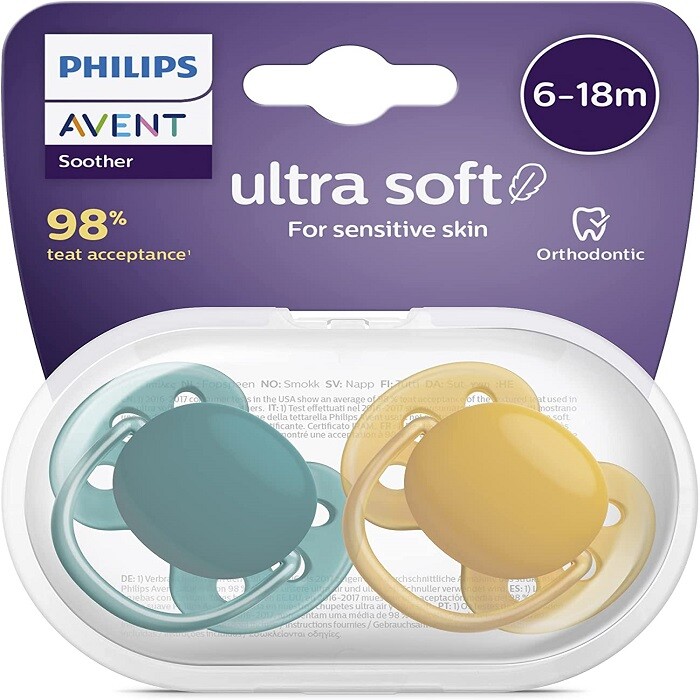 Philips Avent SCF091/04 Ciuccio Ultra soft senza BPA per Bambini da 6 a 18 mesi