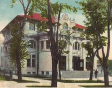 C1908 Packard Public Library Beauty Arch. Salt Lake City Utah Vintage Postcard