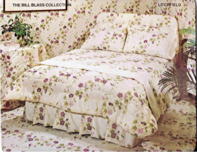  VINTAGE BILL BLASS Springmaid Litchfield Floral Full Flat Sheet Morning Glory
