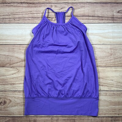 Lululemon No Limits Tank Top Built In Bra Purple Chevron Size 6 EUC