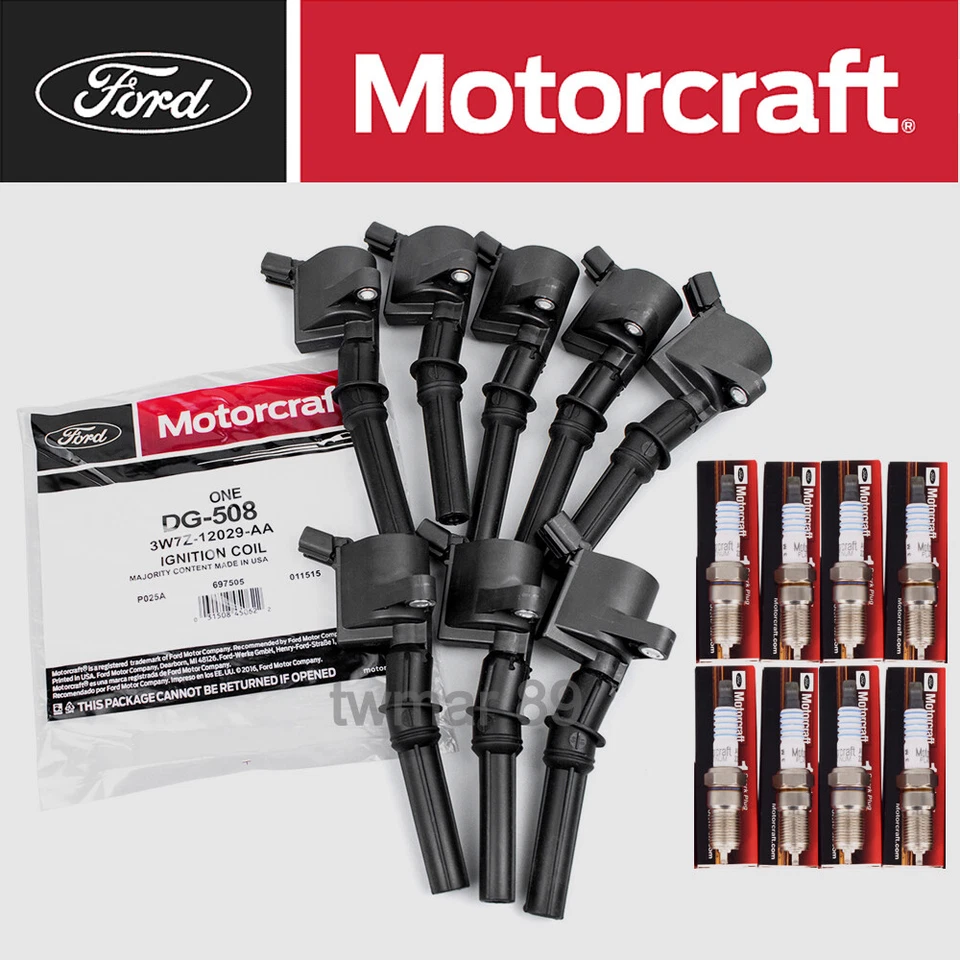 8Set OEM Motorcraft Ignition Coil DG508 &Spark Plug SP479 For Ford F150 4.6 5.4L - Image 2 of 2