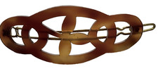 Vintage Tortoise Shell Color Celluloid Flying Dove Hair Barrette Stamped France