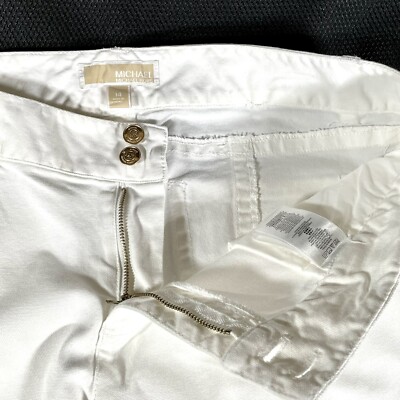 マイケルコース　ジーンズ　ホワイト Designer MICHAEL KORS High Waist White Jeans- Pocketed