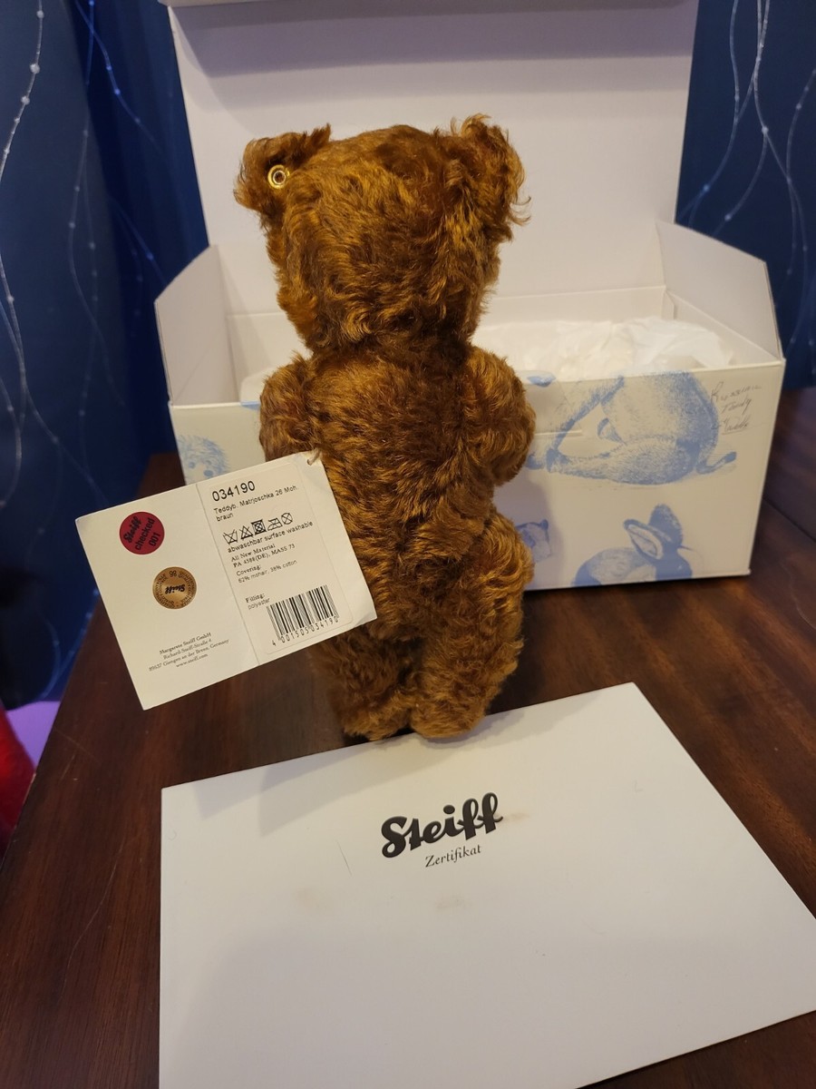 New Steiff Germany Matrjoschka Mohair LTD Bear with Nesting Doll