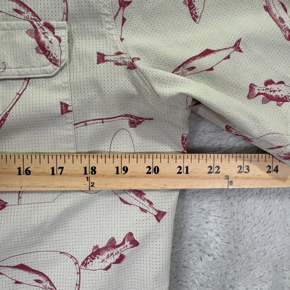Croft & Barrow 速干衬衫男式 S 米色多层印花短袖钓鱼 — 第 4/4 张图片