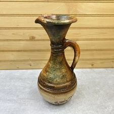 Ceramic Jug Pitcher Vase with Handle 11" Rustic Decor
