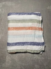 Aden + Anais Blue Green Red White Stripes Baby Swaddle Blanket Muslin Cotton