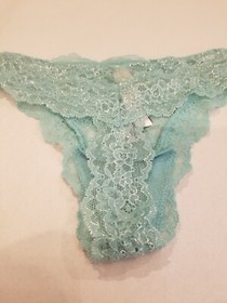 Victoria Secret DREAM ANGELS Lace Thong Panty New With Tags Sea Glass Green