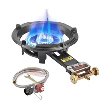 ARC Outdoor Propane Burner Stove, 13" Single Propane Burner, Cast Iron Portab...