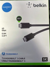 Belkin - 2.6' Thunderbolt 3 Cable - USB-C - 40 Gbps - Black - New