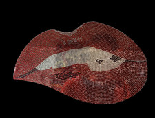 Rhinestone Design "Biting Lip" Iron On Transfer Hot Fix 21031 BULK/4 Pieces