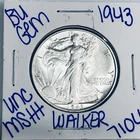 1943 BU UNCIRCULATED WALKING LIBERTY SILVER HALF DOLLAR AUTHENTIC U.S. MINT 7104