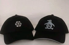 Bundle of 2 Original Penguin Men’s Hats Black Adjustable Baseball Caps Logo...
