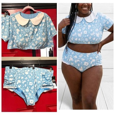 Hot Topic Disney Alice in Wonderland Two Piece Bikini Set Plus Size 5 (5X 28)