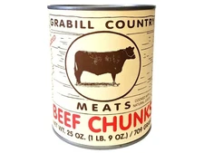 Grabill Country Meats Canned Beef Chunks, Favorite Amish Food, 25 Oz., 6ct