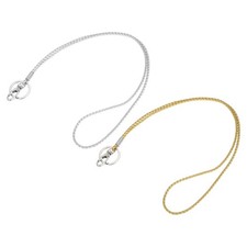 Office Leather Lanyards 19 Inch 2 Pcs Key Braided Lanyard Clasp/Ring Gold/Silver