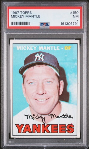 1967 TOPPS #150 MICKEY MANTLE PSA 7