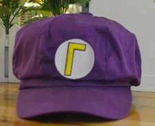Super Mario Waluigi lila Cap Kappe Gamer Fan Merchandise Cosplay Mütze