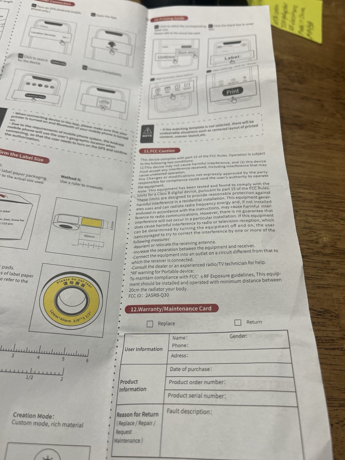 Phomemo Q30S Smart Mini Label Maker New White With Instructions Thermal