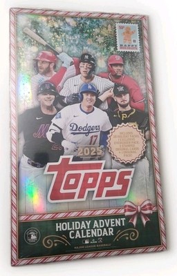 New Sealed Official 2025 Topps MLB Holiday Advent Calendar Trading Cards Box
