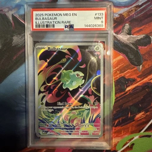 2025 POKEMON MEG EN-MEGA EVOLUTION ILLUSTRATION RARE #133 BULBASAUR PSA 9