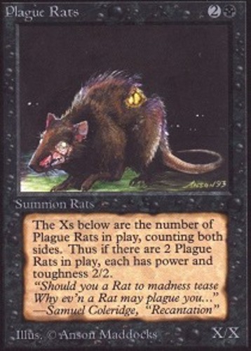 1 x Plague Rats - Unlimited - Moderate Play - MTG