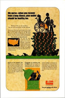 Aetna Life and Casualty a healthy wallet Vintage Print Ad 1974