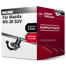 Anhängerkupplung abnehmbar + E-Satz 13pol universell für Mazda MX-30 SUV 20- neu