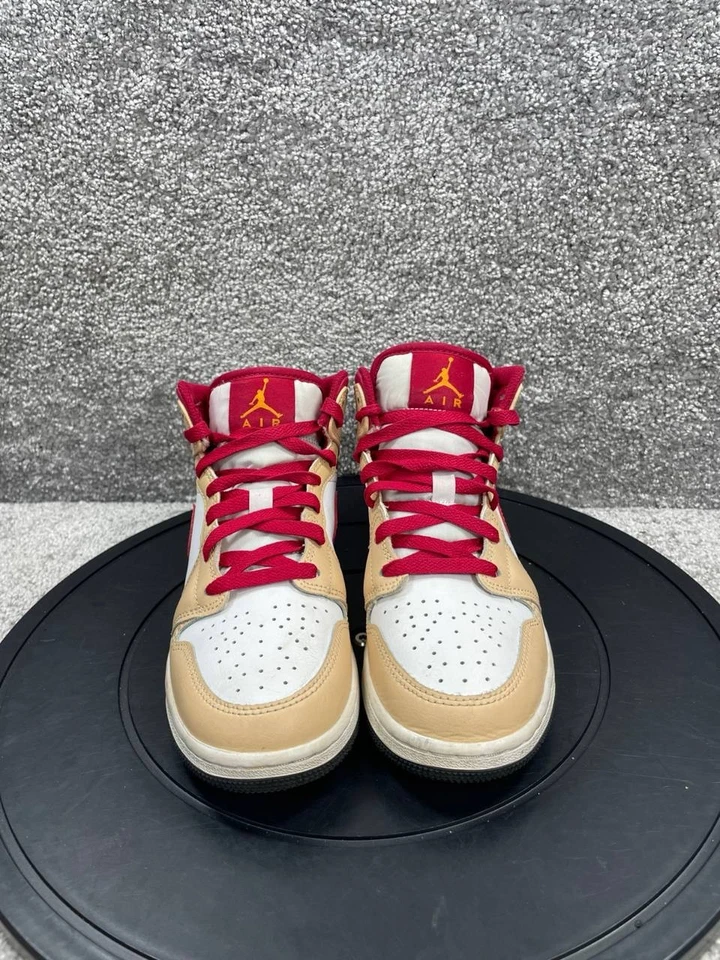 Nike Zapatos Niños Talla 5 Air Jordan 1 Media Luz Curry Blanco Tenis de Baloncesto Foto 4 de 4