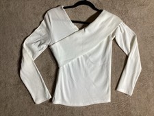 Women  s White Long Sleeve Sweater In Or Off The Shoulder Size M